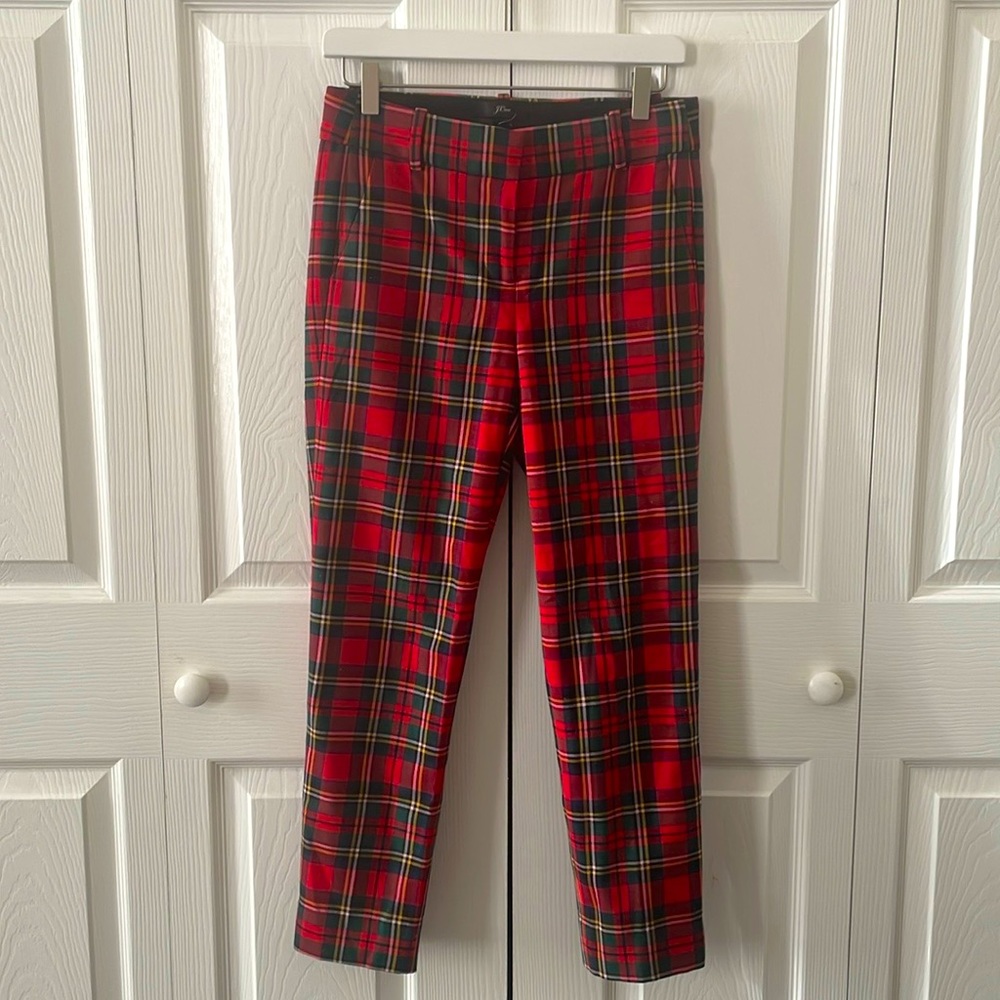 J Crew Cameron Plaid Cropped Pants